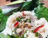 Foto langkah ke 10 dari resep Nasi Bakar hati ampela, teri kemangi.