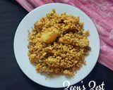 A picture of step 5 of Hyderabadi Lamb Tahari with Matta Rice.