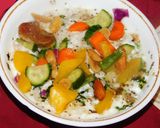 A picture of step 4 of A Healthy Meal with Oats Mixed with Curd and Veggies.