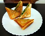 A picture of step 5 of Turnip paneer and spanich sandwich.