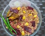 A picture of step 6 of Beetroot -Corn Pulao.