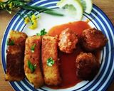 Foto del passaggio 4 della ricetta Crocchette di patate ripiene con crème fraîche alle erbe