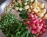 A picture of step 1 of Winter special sabzi.