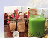 Hình bước làm 5 của món Trà sữa trân châu + thái xanh🥤