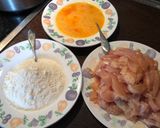 Sajtos, baconos csirkemell rizibizivel recept fázis 1 fotója