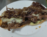 Foto del paso 14 de la receta: Sándwich🥐de berenjena🍆bbq, carne🧅, queso🧀y cebollas grillé🥯🥩🧀