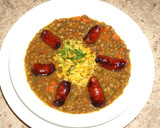 Foto del paso 4 de la receta: Lentejas a la jardinera con arroz azafrán y choricillos