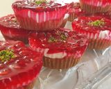 عکس مرحله 5 از دستور مینی چیز کیک یخچالی انار🥧🍮