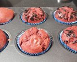 A picture of step 8 of Beetroot red velvet cup cakes.