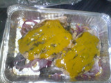 Trucha al horno con salsa de mostaza dulce