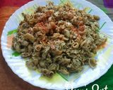 A picture of step 4 of Coriander Pesto Chifferi Rigati.