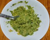 A picture of step 2 of Avocado Tostadas with Nopales and Poblano Strips.