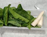 A picture of step 1 of Mooli Ki Bhaji.