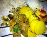 A picture of step 4 of Oven roasted Mutton/ potato combo. #4WeeksChallenge.