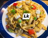 A picture of step 2 of Drunken Noodles:🥢.