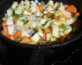 Foto del paso 1 de la receta: Revuelto de verduras con arroz y pollo 🍗