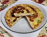 Foto del paso 9 de la receta: 🍳🍷 Tortilla de repollitos de Bruselas, cebolla, jamón, al aroma de vino blanco 🍷🍳