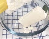 A picture of step 2 of Raw Mango cheese cake...No bake.