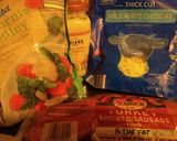 A picture of step 1 of Cajun Turkey Polish Pasta & Veggies.
