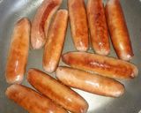 A picture of step 2 of Shallow fried sausages... We don't have to deep fry always.