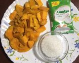 A picture of step 1 of Mango Popsicles.