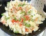 A picture of step 2 of Curd appe with curd chutney.