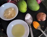 A picture of step 1 of Raw mango pakoda.