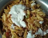 A picture of step 7 of Chicken Fajita Pasta.
