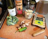 A picture of step 1 of Orechiette - straying from the original recipe.