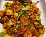 A picture of step 7 of Prawns Masala.