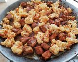 A picture of step 3 of Pork Rib and Cauliflower Paella.