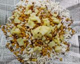A picture of step 8 of Sukha Bhel Mumbai Style.