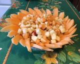 Une image de l'étape 13 de Salade de melon et banane aux fruits du jardin.