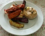 Sült camember, sült vegyes zöldséggel recept fázis 7 fotója