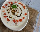 A picture of step 4 of Vege raita with pepper tarka.