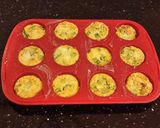 A picture of step 9 of Ham and Cheese Crustless Mini Quiches.