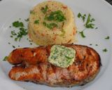 A picture of step 3 of Grilled Steak and Salmon with Herb Butter.