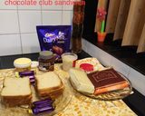 A picture of step 1 of Chocolate club Sandwich.