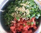 A picture of step 2 of Tabbouleh.