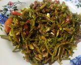 Foto langkah ke 5 dari resep Tumis Bunga Pepaya Teri Manis Tanpa Rebus.