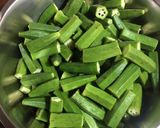A picture of step 1 of Mustard Okra / Bhindi.