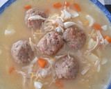 Foto del paso 7 de la receta: Sopa de pollo con albóndigas de jamón