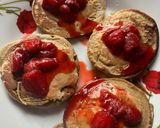 A picture of step 4 of Strawberry Peanut Butter Protein Pancakes.