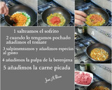 Foto del paso 3 de la receta: Berenjenas con carne, verduras, roquefort y bechamel gratinada
