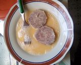 A picture of step 2 of Nduma mayai (Arrowroot and eggs).
