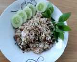 Hình bước làm 3 của món Cơm chiên cá mặn