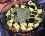 Une image de l'étape 6 de Courgettes en sauce verte, vin blanc et ail des ours.