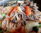 Hình bước làm 3 của món Mì Chũ xào bắp bò