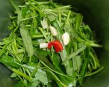 豬油蒜炒空心菜的食譜步驟1照片