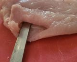 A picture of step 2 of Stuffed chicken breast, Salami, bacon and double cheese.